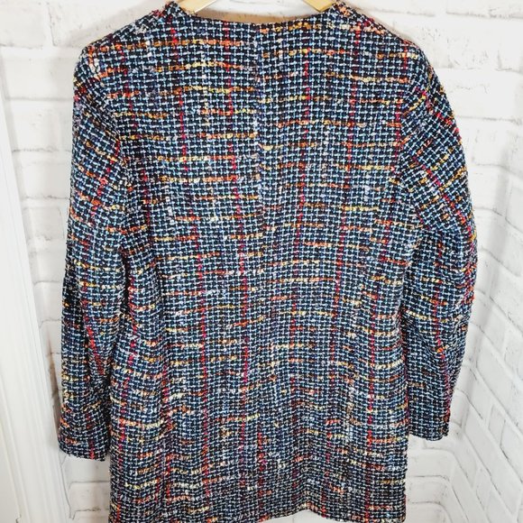 ZARA WOMEN NEW TWEED JACKET BLAZER DRESS GOLD BUTTON TEXTURED COAT 9172/192 M - Picture 5 of 5